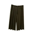 thumbnail image 5 of Oksale Wide Leg Pj Pants Women Casual Loose Plus Size Pajama Pants Breathable Trendy Capri Lounge Pants ELastic Waist Drawstring Summer Sleepwear Green 5XL, 5 of 6