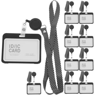 Universal 3" X 4" Badge Holders With Neck Lanyards & White Inserts - Clear, 100-Piece Kit For ID Cards & Events