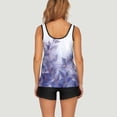 thumbnail image 5 of WTOBBY Women's Floral Printed Tankini Set Two-Piece Swimsuit with Shorts Conservative Coverage Swimwear for Beach Pool Summer,Purple 2XL, 5 of 5