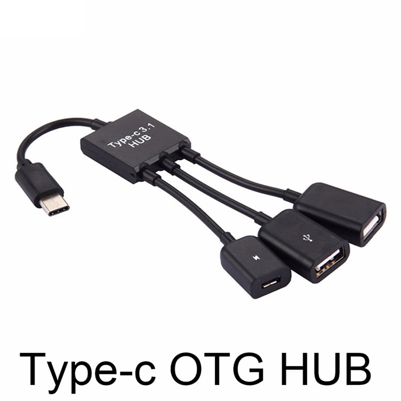 3 in1 3 Port USB-c Type-c 3.1 Male to USB 2.0 OTG HUB Adapter Cable Convert TCUS 