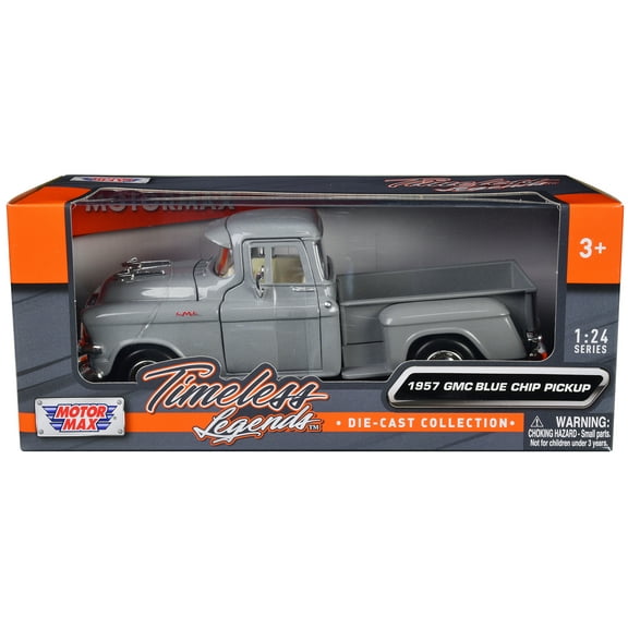 1957 GMC Blue Chip Pickup Truck Gray "Timeless Legends" Series 1/24 Diecast Model Car by Motormax
