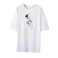 thumbnail image 2 of Camiseta básica informal de manga corta para mujer, para ir de compras, uso diario, viajes XL Yuyangstore Camiseta para mujer, 2 of 8