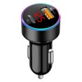 thumbnail image 1 of Cargador de coche con dos puertos USB, CC de 12 V a 24 V, portátil, carga rápida, seguro para teléfono móvil y tableta, 1 of 10