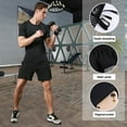 thumbnail image 3 of Pantalones cortos deportivos negros para correr para hombre Pantalones cortos de entrenamiento físico Pantalones cortos de secado rápido, 3 of 6