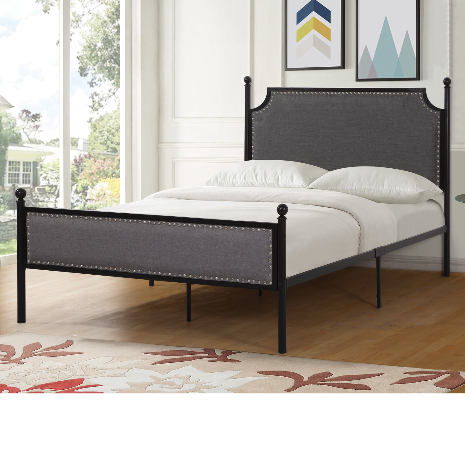 Home Source Ashanti Black Metal Queen Bed