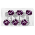 thumbnail image 5 of Eggplant Shower Curtain Hooks（Set of 12）for Home Hotel Shower Rods Bathroom Crystal Glass Print Stainless Steel Round Curtain Hooks, 5 of 5