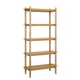 thumbnail image 3 of Better Homes & Gardens Springwood 5 Shelf Bookcase with Solid Wood Frame, Light Honey Finish, 3 of 9