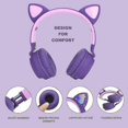 thumbnail image 2 of Auriculares Bluetooth para niños, supraaurales con limitación de volumen de 85 dB, luz LED, plegables, estéreo HD, inalámbricos y con cable., 2 of 5