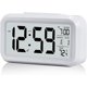 thumbnail image 1 of Reloj despertador digital Reloj despertador matutino, reloj despertador digital silencioso con pilas para niños adultos Pantalla LED grande Calendario de temperatura (blanco), 1 of 1