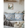 thumbnail image 2 of Outdoor Pillows Waterproof, Blue Coastal Throw Pillows with Inserts Included, Nautical Beach Coral Starfish Shell Vintage Indoor Outdoor Decorative Lumbar Pillow for Bed/Couch/Patio 18"x18", 1Pcs, 2 of 8