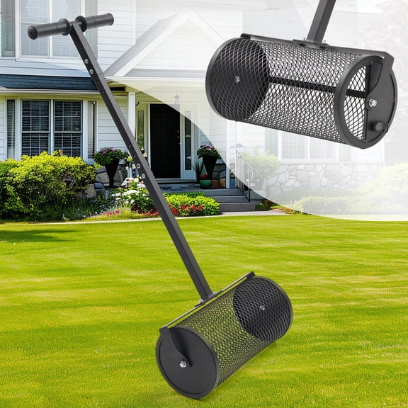 FENHRTVM Compost Spreader 40Inch Metal Mesh Spreader for Peat Moss Compost Top Soil Manure,Black