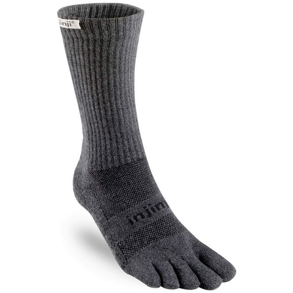 Injinji TRAIL Midweight Crew Coolmax Socks, Granite, Medium