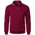 thumbnail image 3 of Mens Corduroy Sweatshirts Long Sleeve Mens Vintage Sweatshirt Button Up Stand Collar Long Sleeved Corduroy Shirt Outdoor Casual Pullover Top, 3 of 4