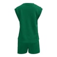 thumbnail image 5 of WAYUTE Womens Sets 2 Piece Outfits Casual Short Sleeve Top with Textured Fabric Solid Color Comfort Shorts Set Stylish Summer Outfit, 5 of 6