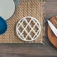 thumbnail image 1 of Home Basics Lattice Collection Cast Iron Trivet, White, 1 of 6