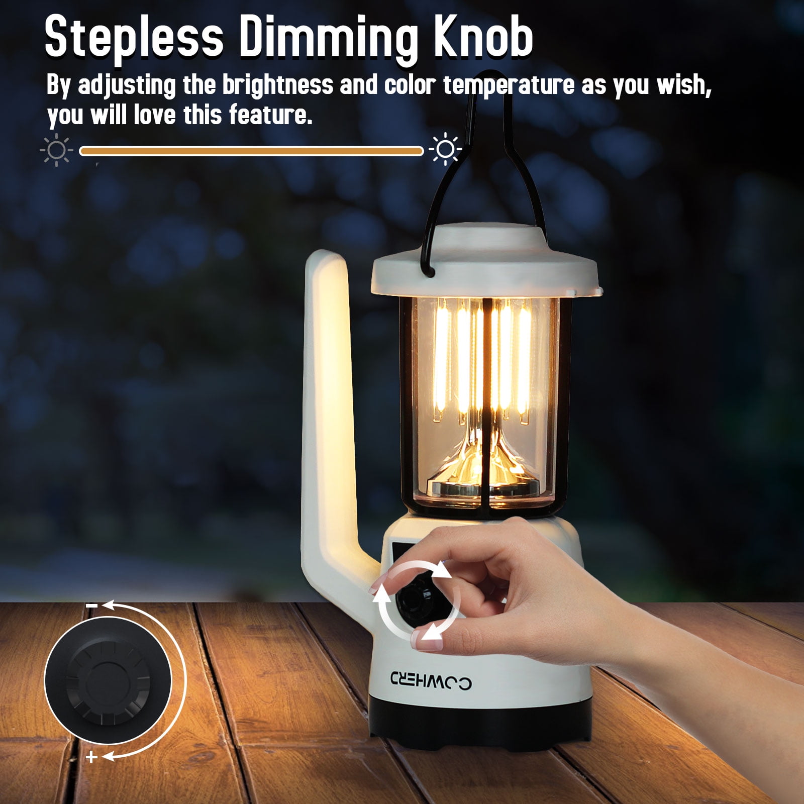 COWHERD Camping Lantern Rechargeable, Flashlight Spotlight, Bright Light for Emergency, Power Outage