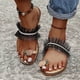 thumbnail image 1 of Zapatos de verano con punta de clip para mujer Sandalias de playa informales con encaje de zapatillas cómodas con diamantes de imitación Wmkox8yii  hj789, 1 of 9