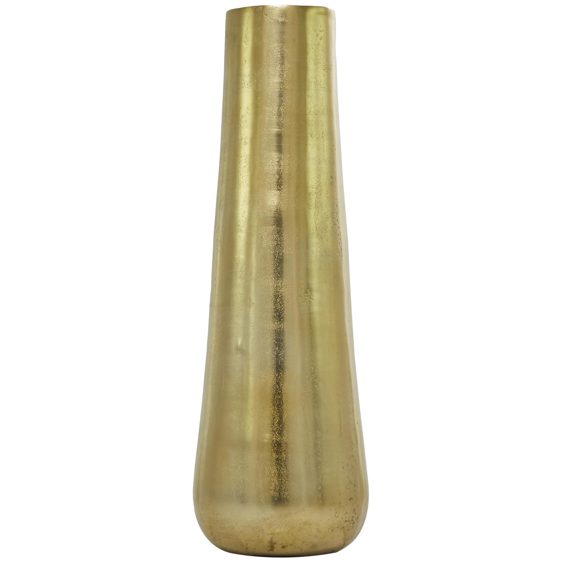 DecMode 31" Gold Aluminum Metal Vase