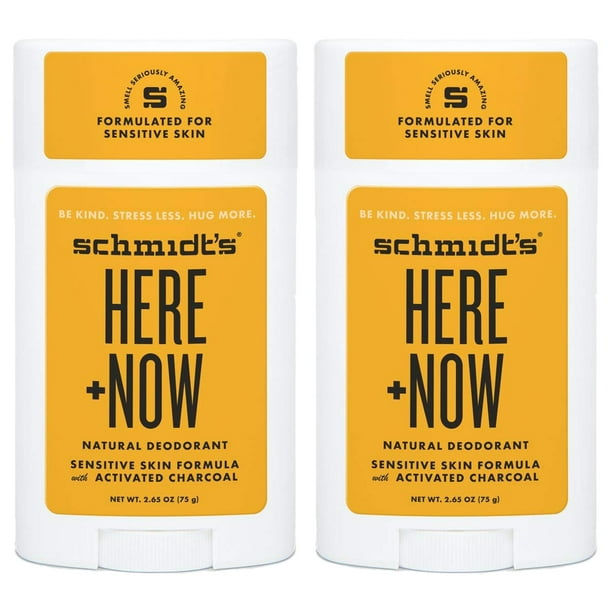 Pack of (2) Schmidts Activated Charcoal Sensitive Skin Here + Now