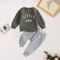 thumbnail image 2 of Baby Boy Outfits 3-6 Months Baby Boy Clothes 18-24 Months Baby Boy Clothes Outfits Letter Prined Sweatshirt Pants Set Baby Boy Clothing Kaprioy Boys Outfits, 2 of 5