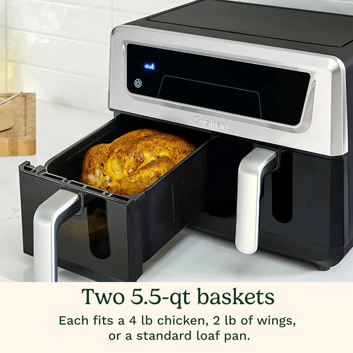 Cuisinart Friteuse à air à double panier, 2 paniers de 11 litres au total