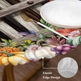 thumbnail image 3 of Fall Pumpkins Round Tablecloth, Fitted Table Cover with Elastic for 36"-44" Round Tables, Autumn Leaves Thanksgiving Country Fence Table Cloth Outdoor Indoor Dinning Party Waterproof Tablecloths, 3 of 7