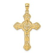 FJC Finejewelers 14k Yellow Gold Crucifix with Arrow Tips Circle Center Charm