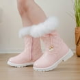 thumbnail image 5 of BOBOGOJP Kids Girls Boys Winter Warm Boots Girl's Warm Winter Boots Waterproof Boot PU Leather Non-slip Pink for Size 12.5, 5 of 7