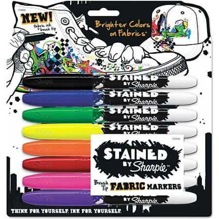 Sharpie Stained Permanent Fabric Marker, Assorted, 8pk