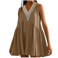 thumbnail image 1 of Birdeem Robes pour Femmes Mode Décontractée Confort Couleur Unie Sans Manches Col en V, 1 of 10