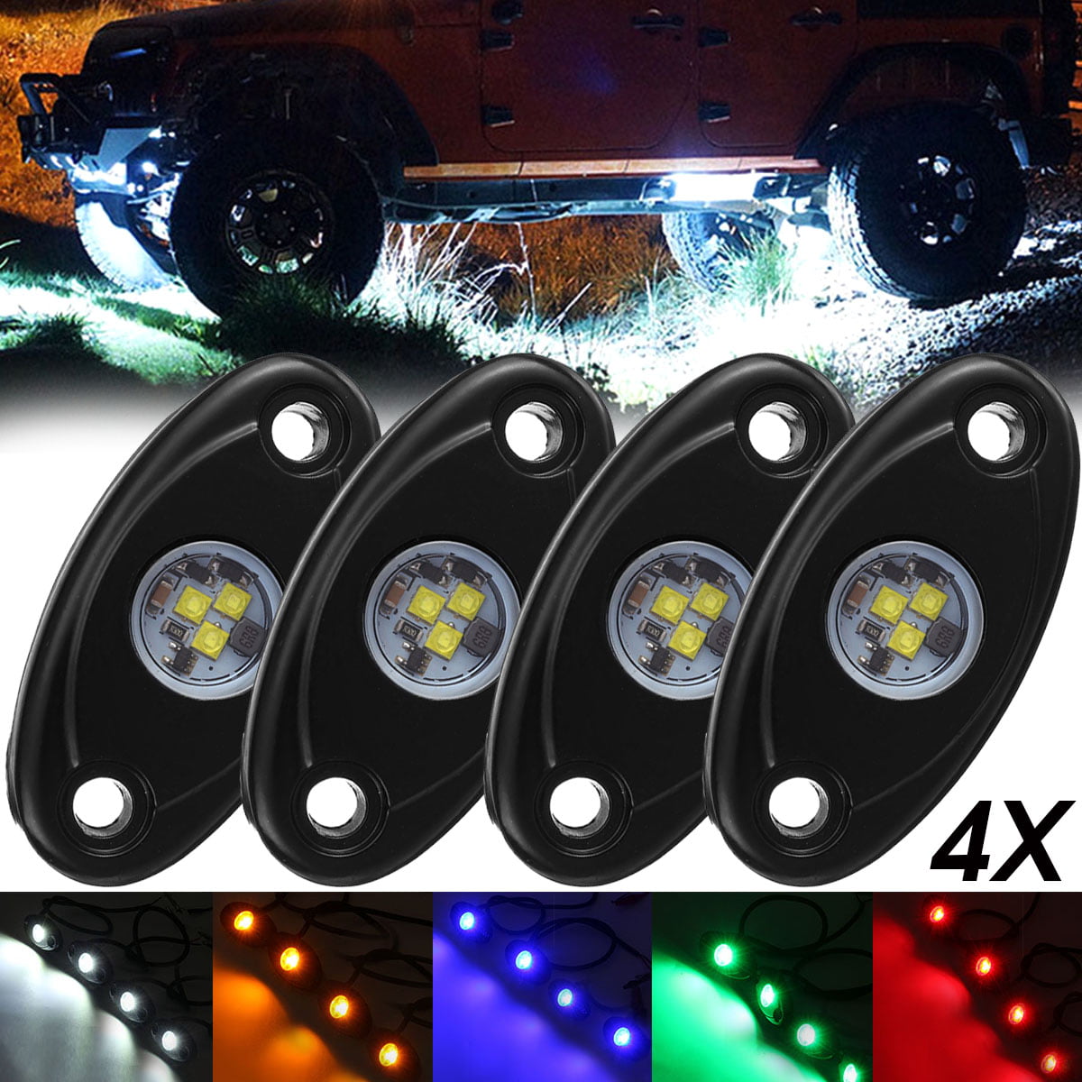 20 Green 9W LED Rock Light kit for JEEP Offroad Truck Under Body Trail Rig Light 
