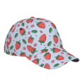thumbnail image 6 of Picia Strawberries pattern Trucker Low Profile Hat Men Women Baseball Cap Dad Hat Adjustable Unconstructed Plain Cap, 6 of 9