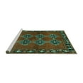 thumbnail image 2 of Ahgly Company Machine Washable Indoor Rectangle Abstract Turquoise Blue Contemporary Area Rugs, 3' x 5', 2 of 4