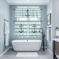 thumbnail image 6 of Blue Anchor Nautical Coastal Curtain Tier and Valance Set 3 Piece, White Stripe Marine Theme 3-inch Rod Pocket Window Tier Curtains Valance for Kitchen Living Room, 6 of 9