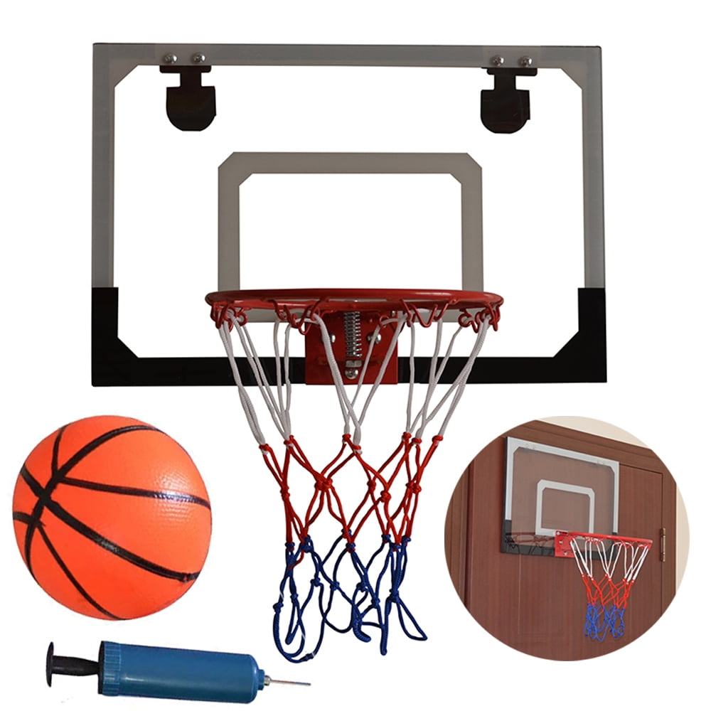 NC Children's Wall-Mounted Transparent Backboard PVC Material The Maximum Applicable Ball Diameter is 5 Inches Including Basketball and Air Pump 
