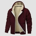 thumbnail image 2 of Caqnni Men's Zip Up Fleece Hoodie Soft Brushed Fleece Hooded Sweatshirts Athletic Fleece Hoodie Jacket Coats for Men (M,Red), 2 of 5