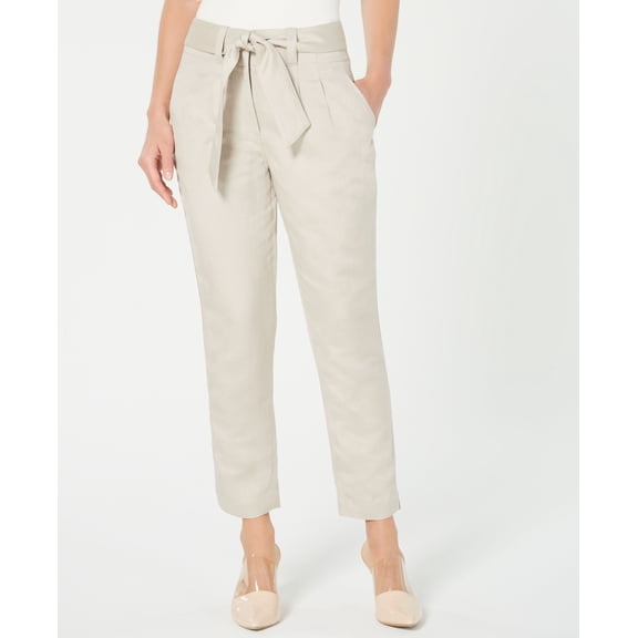Calvin Klein Tie Waist Straight Leg Pants Khaki 16