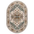 thumbnail image 2 of Safavieh Heritage York Oriental Wool Area Rug, Ivory/Light Blue, 6' x 9' Oval, 2 of 12