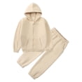 thumbnail image 2 of Kogui Girls Clothes Girls Outfit Sets Athletic Cute Bow Graphic Hoodies And Sweatpants 2 Piece Girls Sweatsuit Casual Spring Fall Kids Size 7-8 (Beige,7-8 Years), 2 of 4