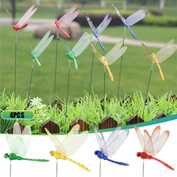 Sentmoon Up to 90% Off Simulated Dragonflys Iron Insert, Clip On Dragonflys For Outdoors Dragonflys Garden Decor, 4 Colors Set Deals of the Day Clearance Prime