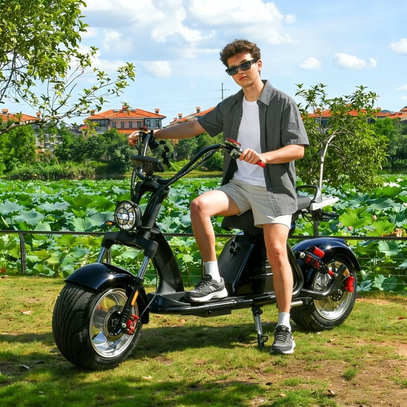 City Coco Harley electric scooter Max Speed 43MPH Max Load 250KG 4000W Motor Black