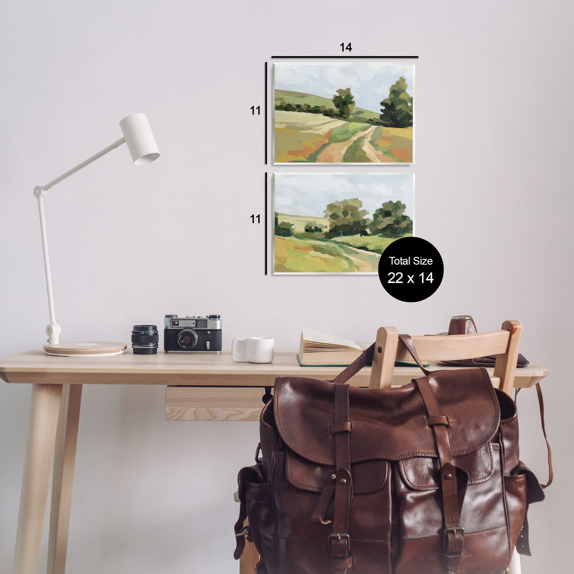 Stupell Industries Abstract Country Road Landscape Landscape & Nature Painting Unframed Art Print Wall Art, 14 x 11, Set of 2