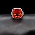 thumbnail image 6 of Uloveido Mens Yellow Stone Ring for Women White Gold Plated Engagement Big Zircon CZ Stone Statement Rings Fashion Jewelry (Size 6) RA219, 6 of 7