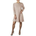 thumbnail image 1 of Peach Couture Robe T-Shirt Chic Mode Manches 3/4 Col Rond Rose Moyen, 1 of 1