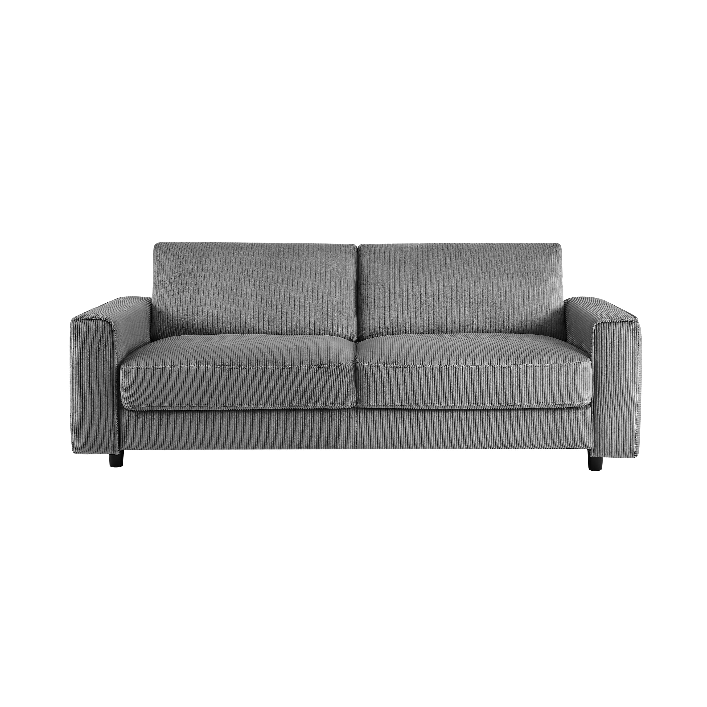 Modern Contemporary Upholstered Corduroy Plush Tufted Sofa, Grey