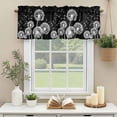 thumbnail image 3 of Dandelion Valances for Windows, Rod Pocket Kitchen Valance Curtains - Soft & Washable Small Window Treatment for Living Room, Bathroom, Spring Flower Plants Black 54x18inch, 1 Panel, 3 of 9