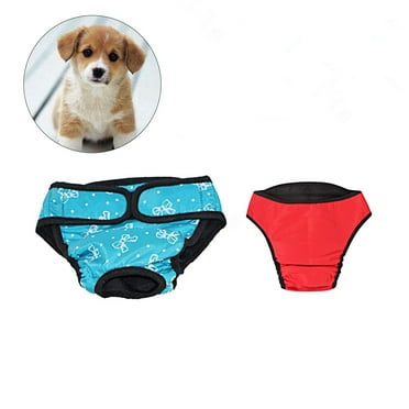 Masteelf 2 PCS Pet Dog Puppy Diaper Sanitary Physiological Pants Female Dog Shorts Panties Menstruation Underwear Size XS