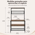 thumbnail image 3 of Mueble de cocina FurnitureR Estilo industrial para microondas con almacenamiento, 3 of 9