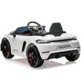 thumbnail image 3 of COCLUB Kids Cars to Drive 12V Licensed Porsche 718 Electric Car for Kids with LED Headlights & Tail Light, Remote Control, Music, 4 Wheel Suspension, 3 Speed Ride on Car white, 3 of 8