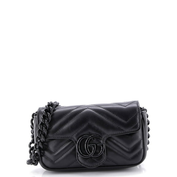 Pre-Owned GG Marmont Flap Belt Bag Matelasse Leather By Rebag